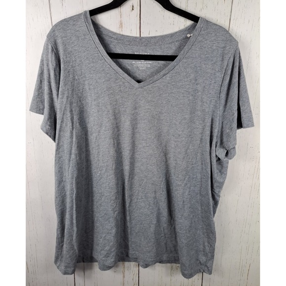 Sonoma Tops - Sonoma Plus Size 1X Womens Gray V Neck Short Sleeve Casual Top
